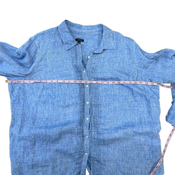 Talbots blue linen button up long sleeve shirt size 3XP classic coastal summer - Picture 8 of 8